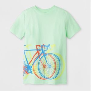 NEW Cat & Jack Boy's Green Bicycle Graphic Tee